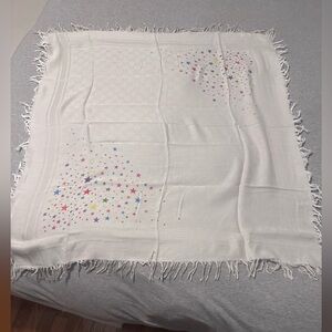 Gucci White Scarf  with Colorful Stars